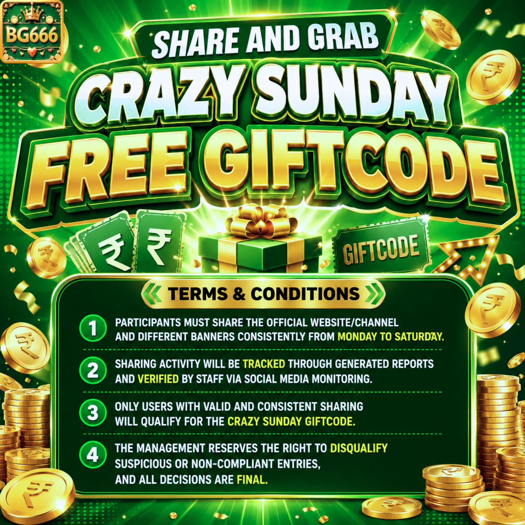 BG 666 Sunday Gift Bonus