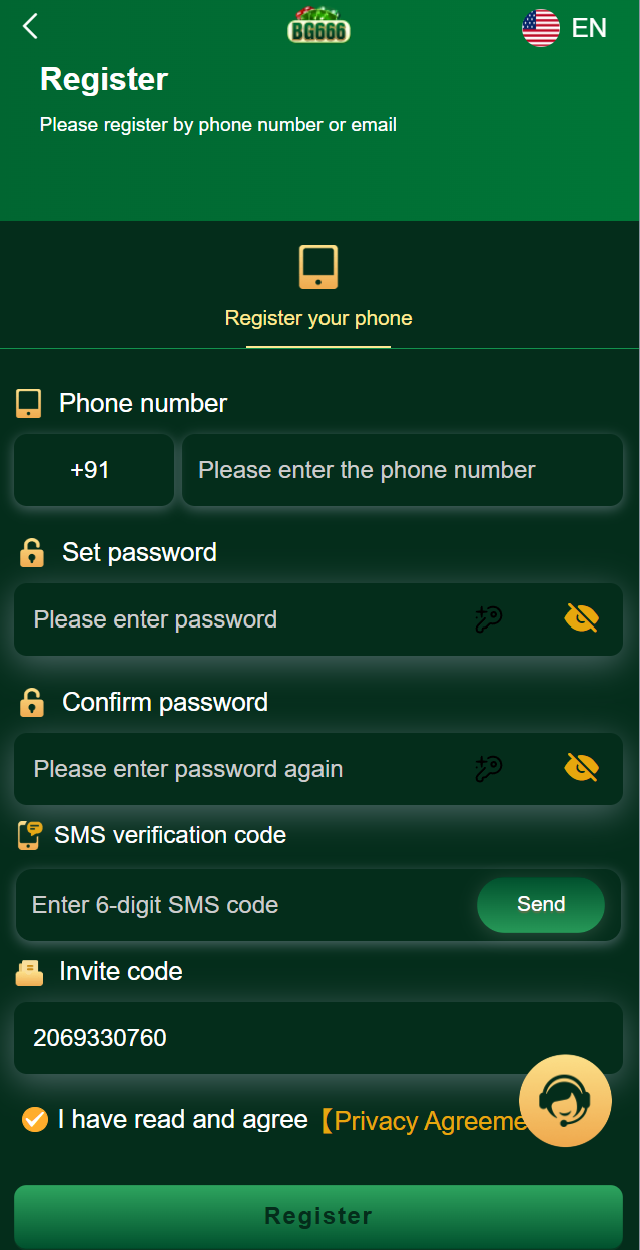 BG 666 Game Registration
